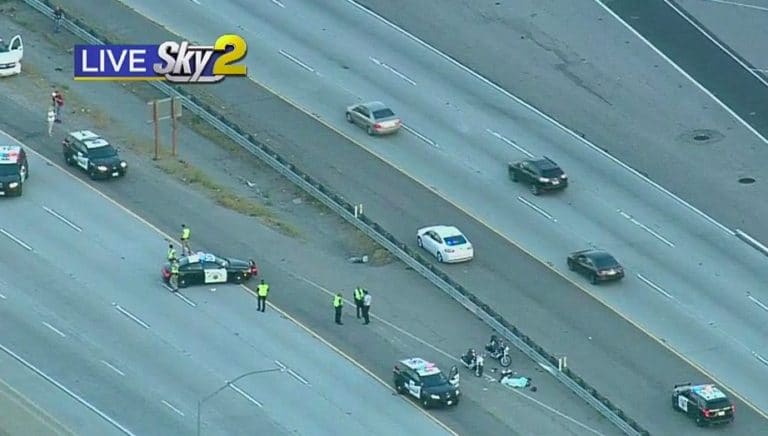 210 Freeway shut down after motorcyclist shot dead in San Bernardino