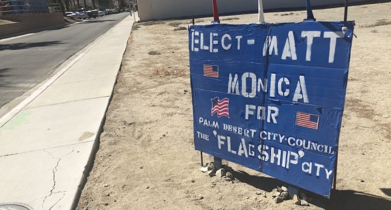 A Palm Desert council candidate has the best campaign sign I’ve ever seen