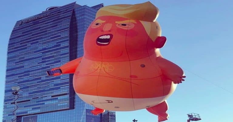 A Baby Trump balloon is flying above Los Angeles this weekend