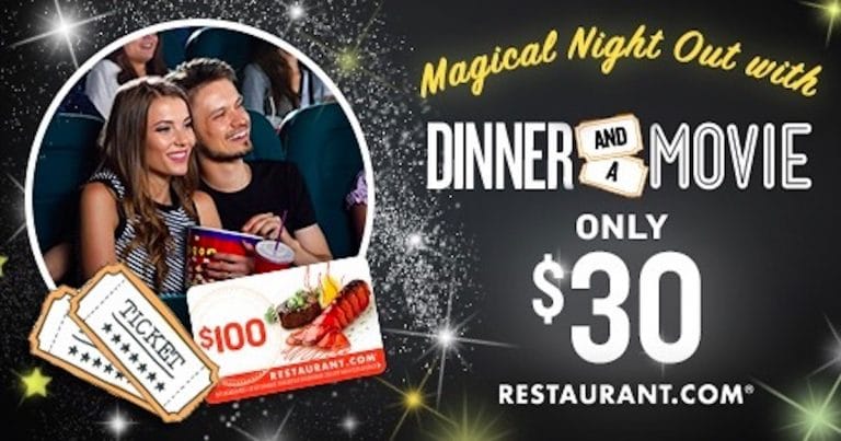 Grab a meal and a movie with Restaurant.com’s $30 special