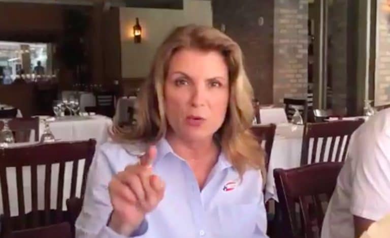 Kimberlin Brown Pelzer interrupted lunch yet again to talk about voting