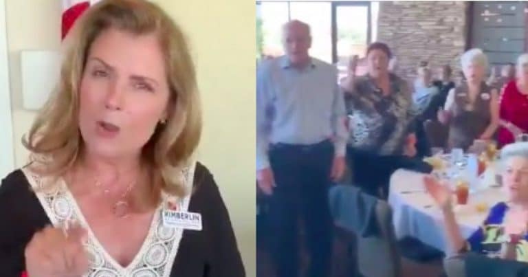 Kimberlin Brown Pelzer interrupts lunch for a chant