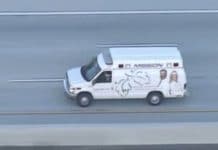 Shirtless patient leads police on chase in stolen ambulance in the IE