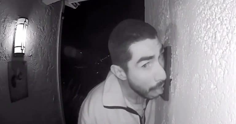 California man caught on video licking family’s doorbell