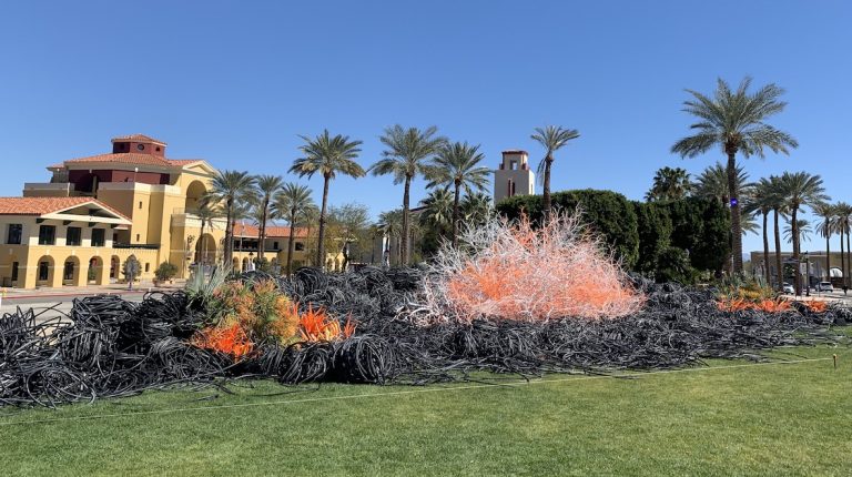 Here’s what that giant black and orange thing in downtown Cathedral City is