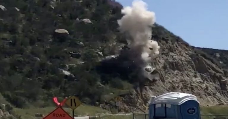 Watch Caltrans blow up some rocks on Highway 74 (VIDEO)