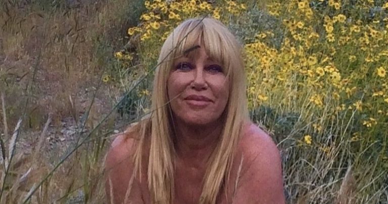 Suzanne Somers spent her 73rd in Palm Springs in nothing but her birthday suit