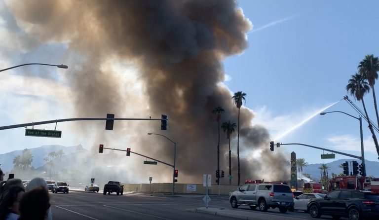 Fire breaks out at the old Casey’s Restaurant in Palm Desert