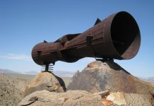 There’s a big metal megaphone in the Mojave Desert and no one knows how it got there