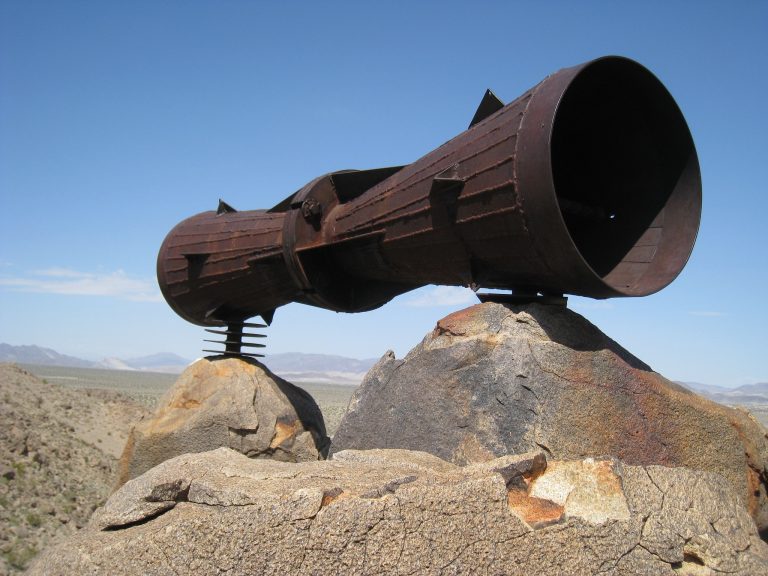 There’s a big metal megaphone in the Mojave Desert and no one knows how it got there