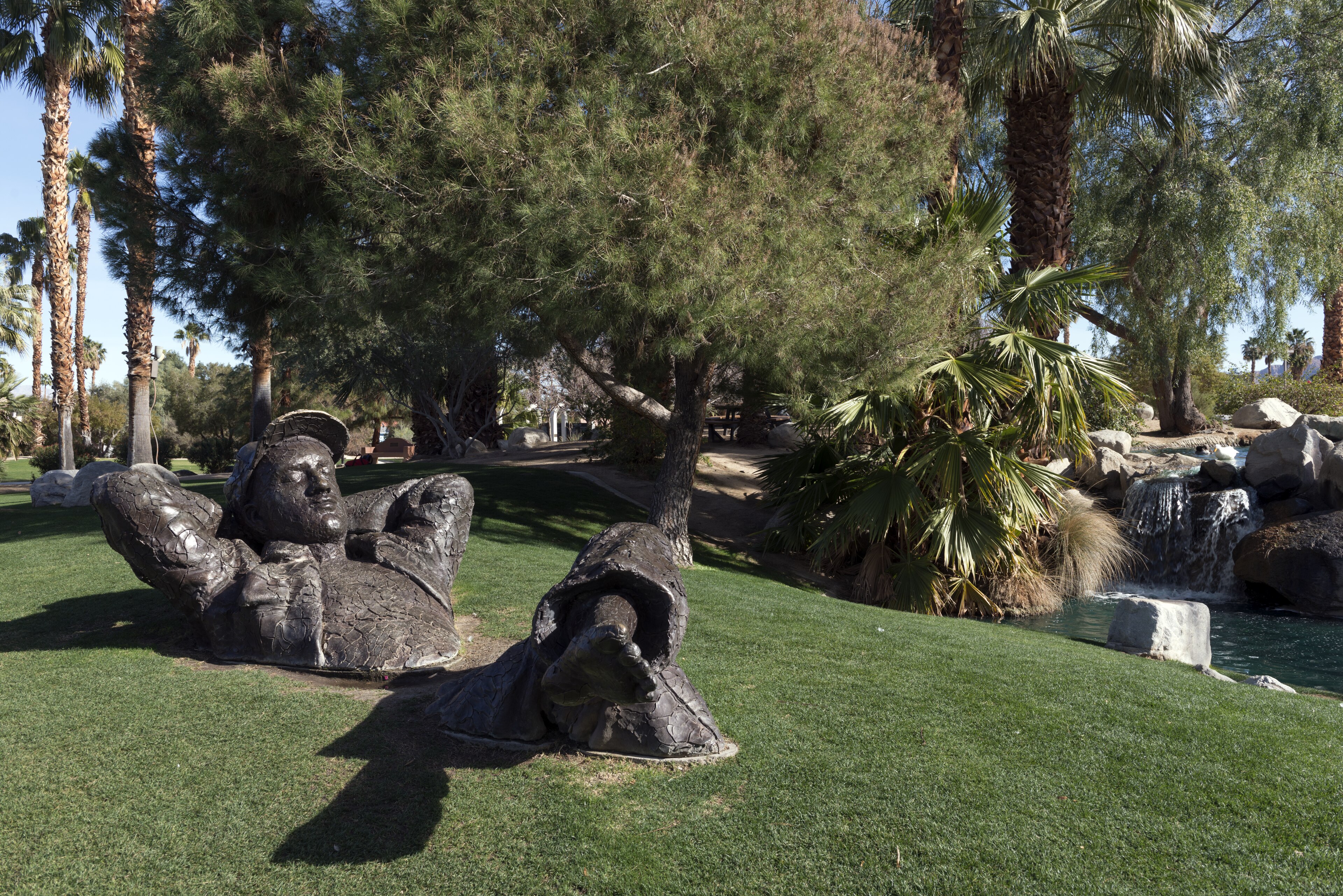 The Dreamer sculpture by David Phelps at Civic Center Park in Palm Desert, California